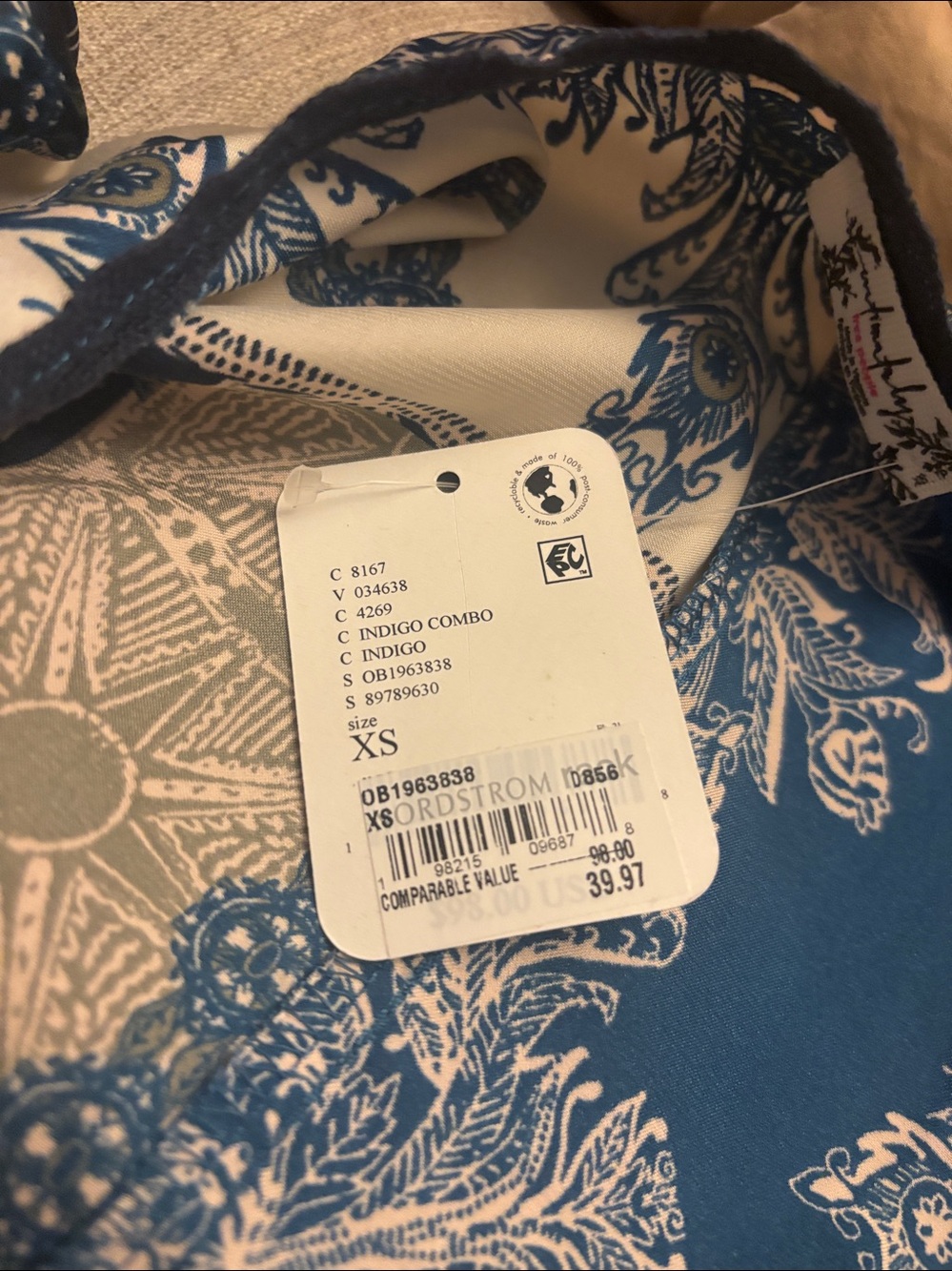 Women’s Blue pajama Patterned Romper - NWT - Picture 5 of 5